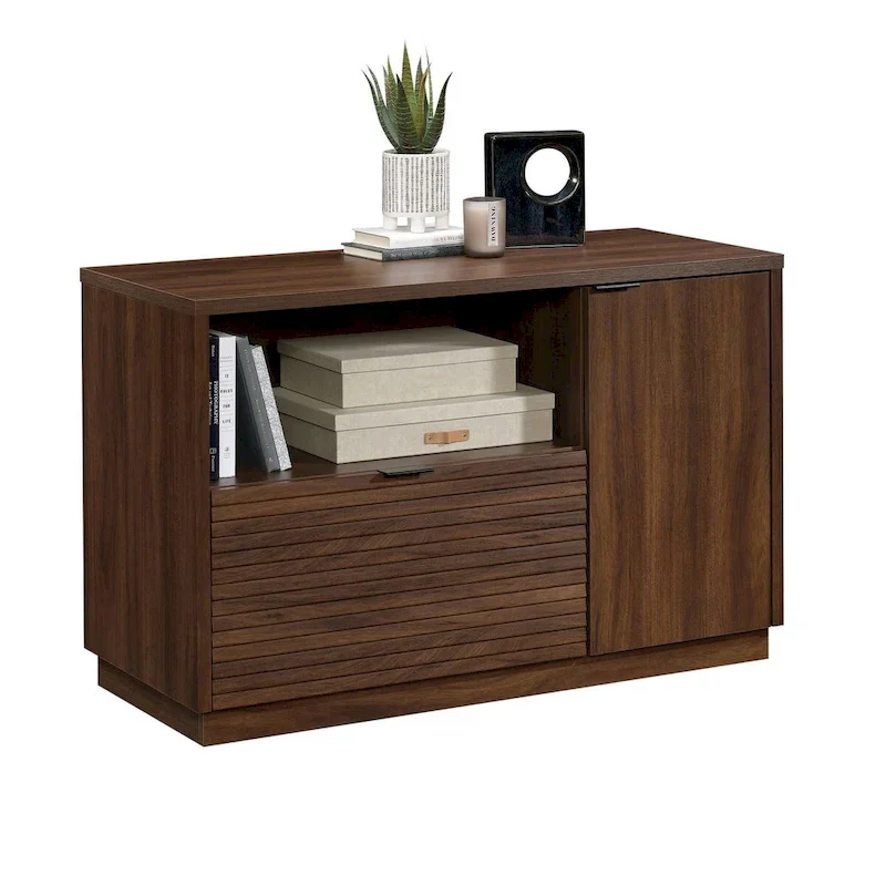 Rich Walnut Lateral File Credenza, Letter Size