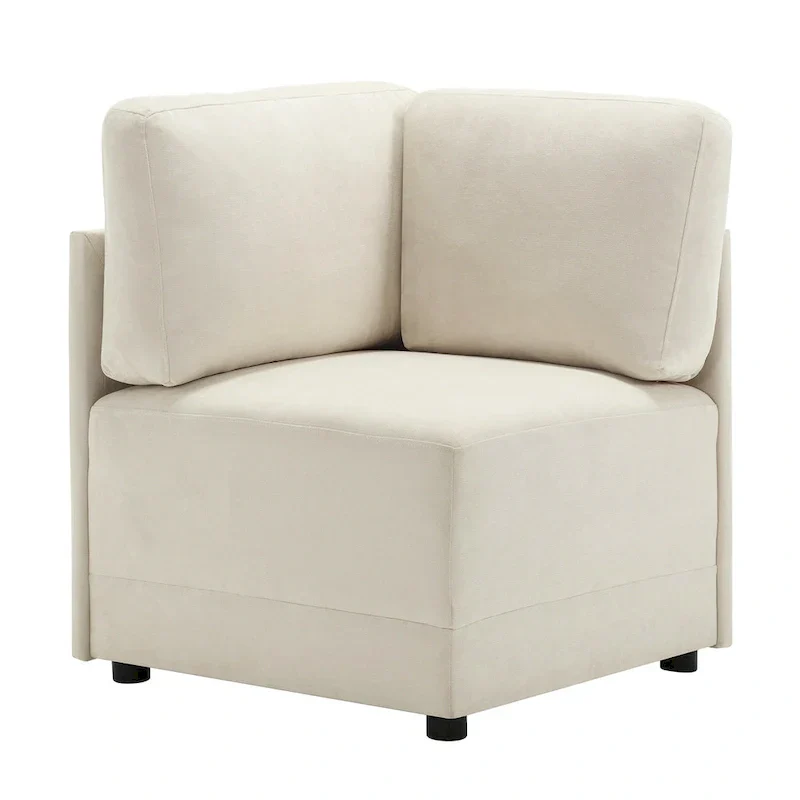 Modern Modular 3 Piece Reversible Sectional Linen Sofa Couch Optional in Free Combination