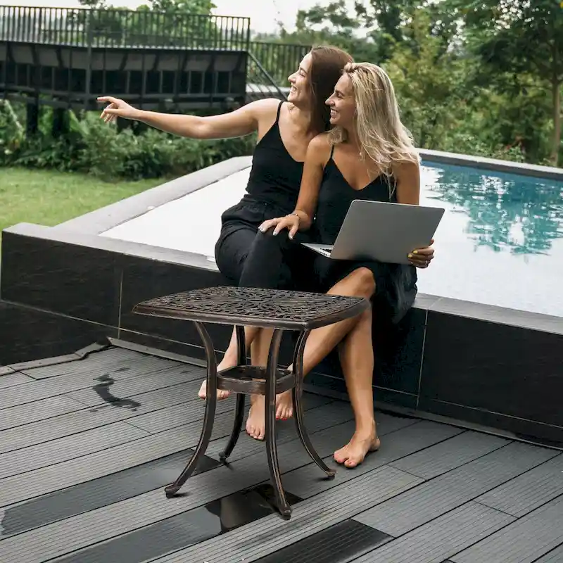 Square Garden Cast Aluminum Table