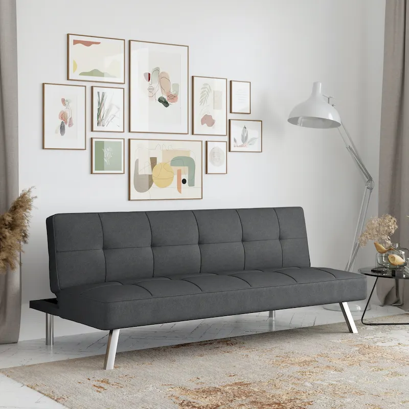 Convertible Sofa with Finger Guard – Sofa, Lounger & Full-Size Bed