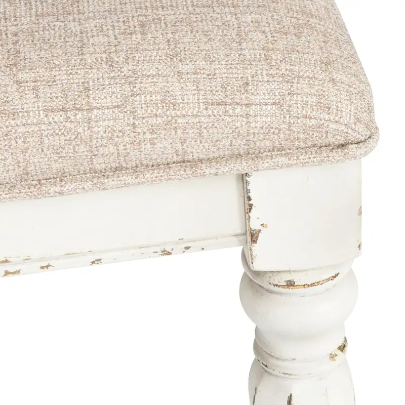 Antique White Weathered Bark Leg Dining Table