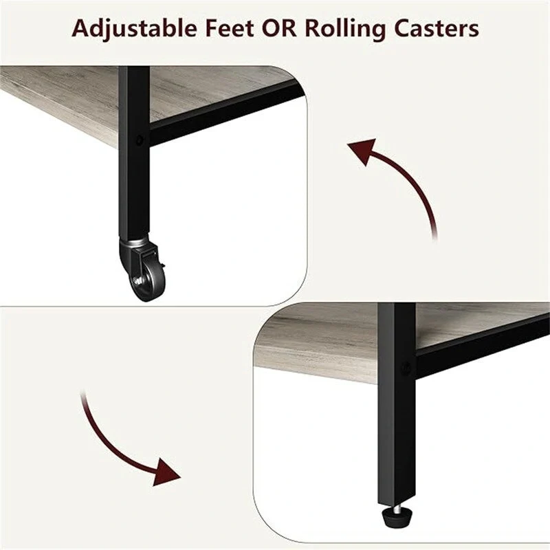 Rolling Printer Stand with Charging Station