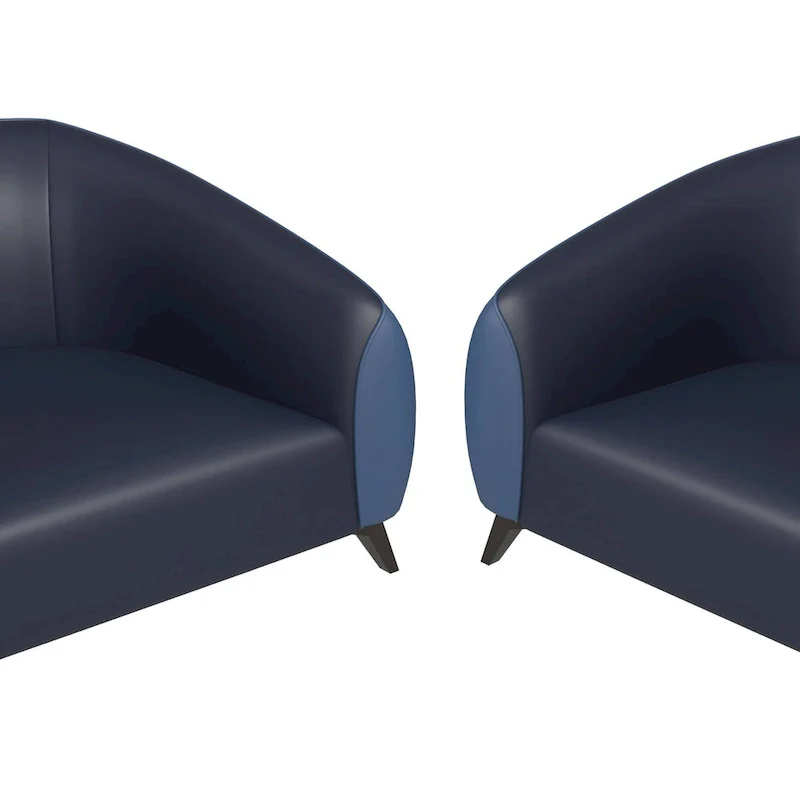 3-Piece Modern Sofa Set with Vegan Leather, Solid Wood Frame, Steel Legs, Foam Cushions for Living Room