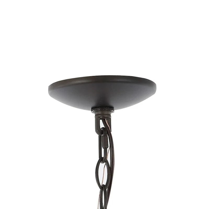 Alba 12.5  1-Light Rustic Bohemian Iron/Wood Bead LED Pendant, Oil Rubbed Bronze/Brown by JONATHAN Y