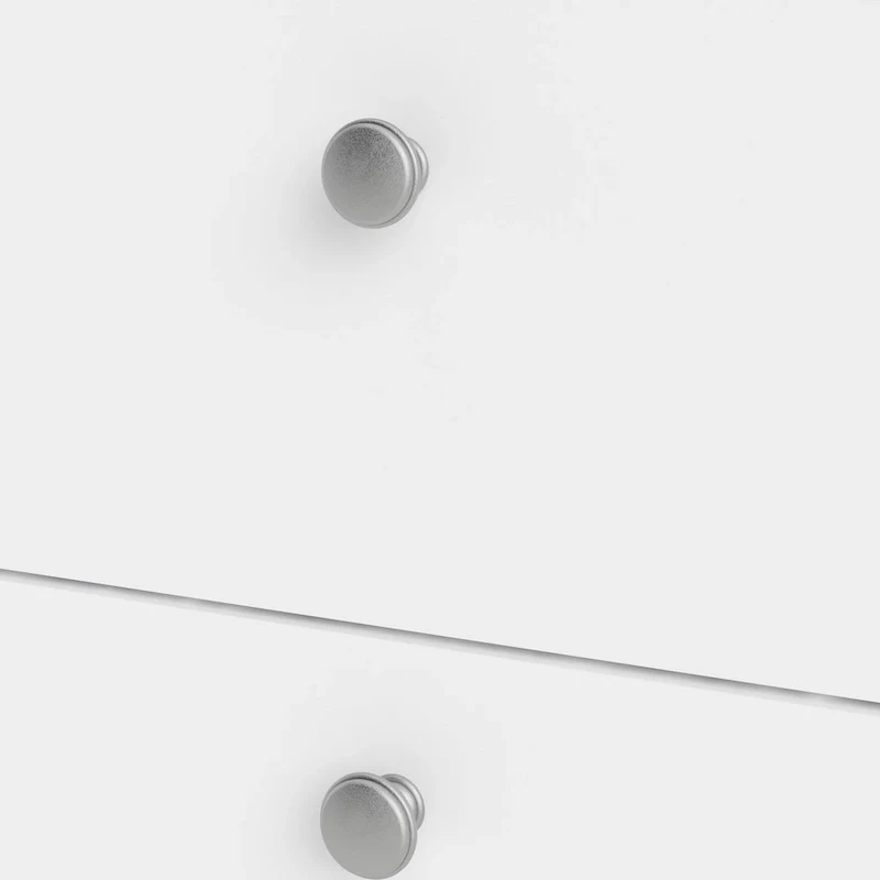 Grey 5-Drawer Chest with Leather Handles