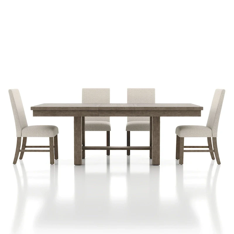 Jusk Rustic Grey Wood 5-Piece Dining Table Set by Furniture of America