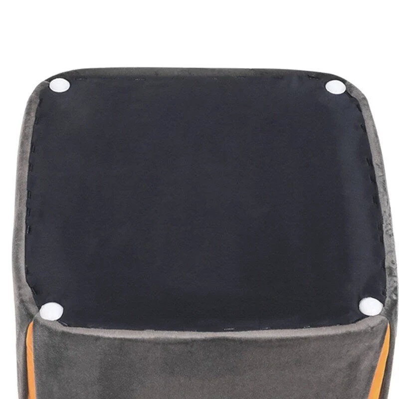 Adeco 14 Small Ottoman Footrest Stool- Velvet Seating Stool Ottoman