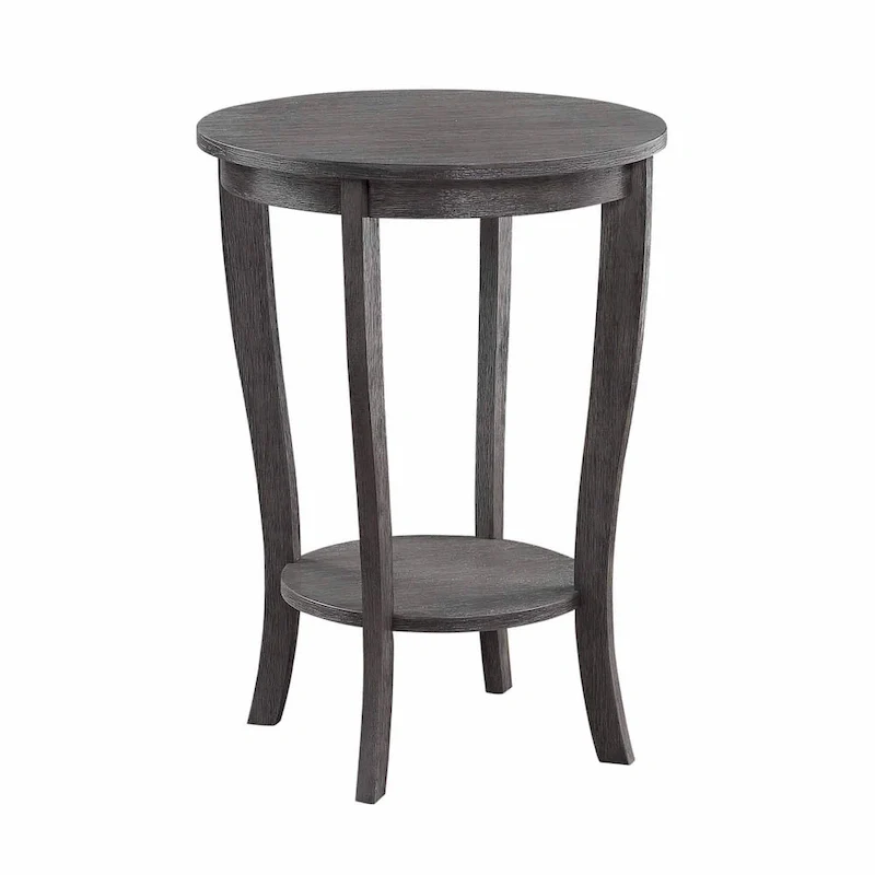 Round End Table with Shelf