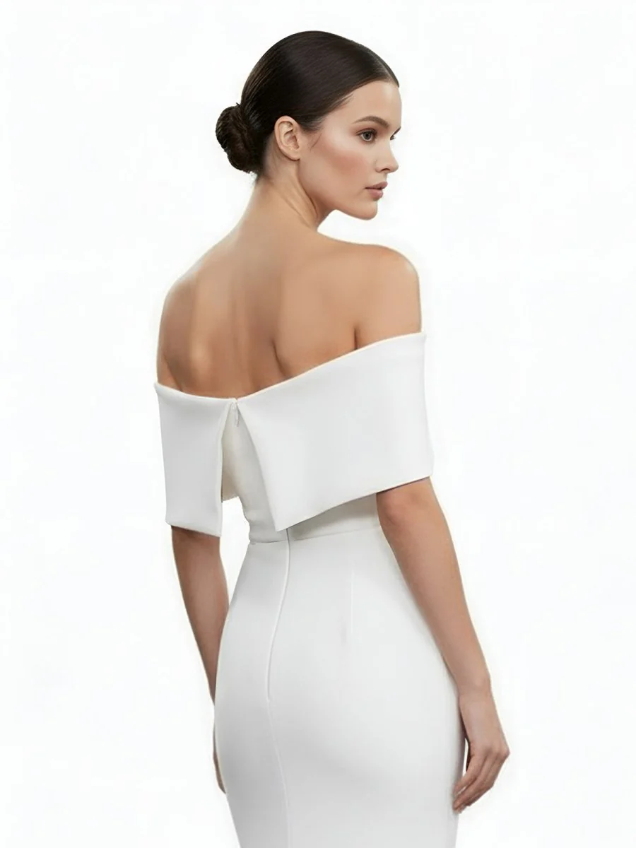 Elegant Trumpet Mermaid Off-The-Shoulder Elastic Satin Wedding Dresses