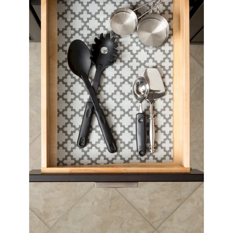 DII Grey Lattice Shelf Liner (Set of 2)