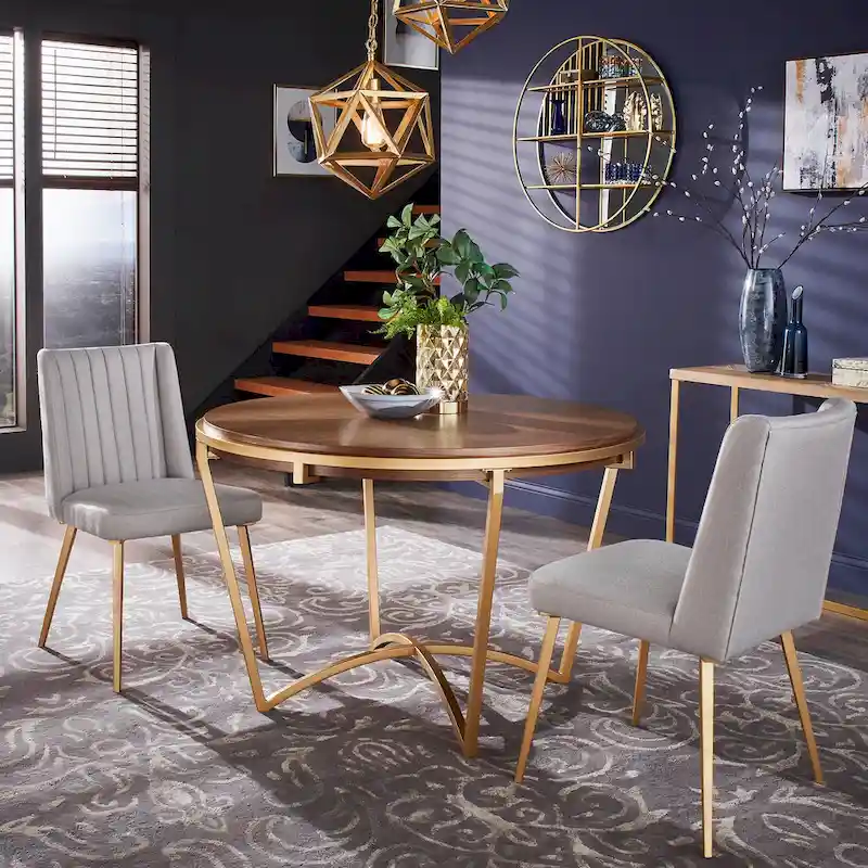 Jose Gold Finish Fabric Dining Chair (Set of 2) by iNSPIRE Q Modern