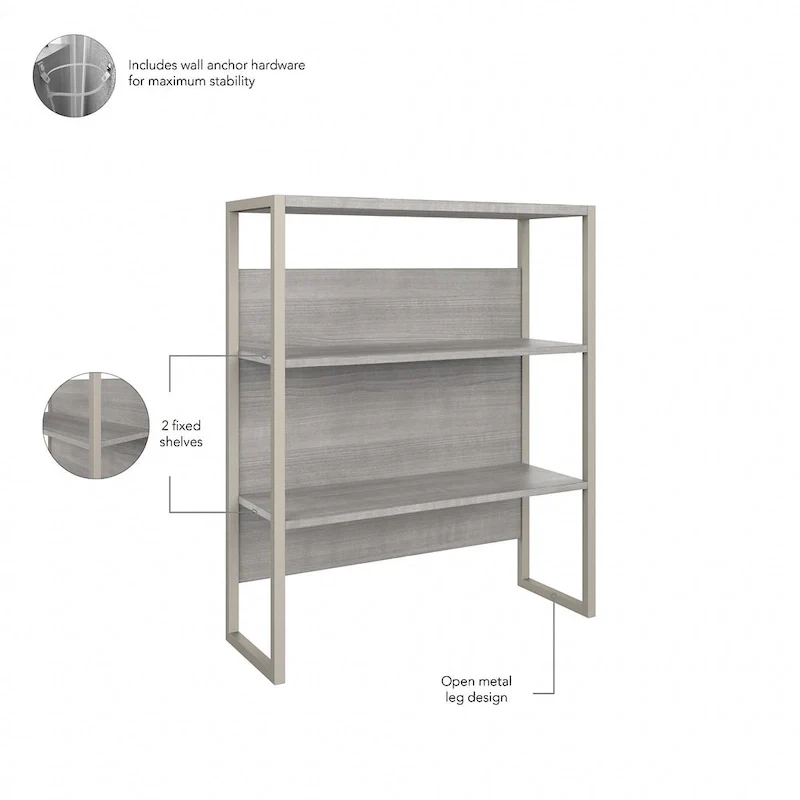 2-Drawer Lateral File Cabinet with Open Shelves