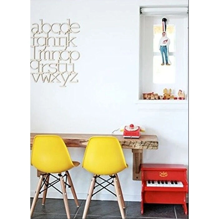 Designer Plastic Eiffel Chair Natural Wood Legs Retro Dining Armless With Back Desk Accent Living Room Side Dowel DSW