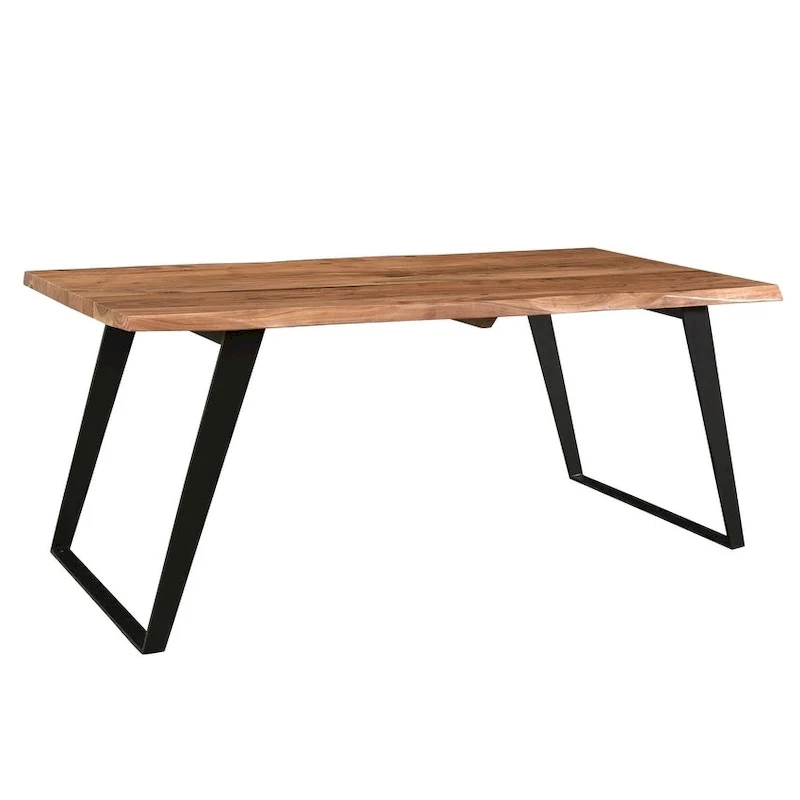 Solid Wood Live Edge Dining Table – Acacia, Stainless Steel Legs