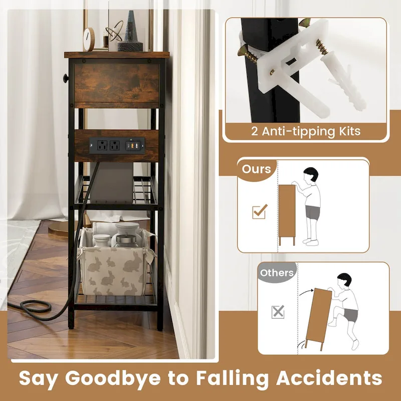 Costway Entryway Table with Charging Station Narrow Console Table with - See Details