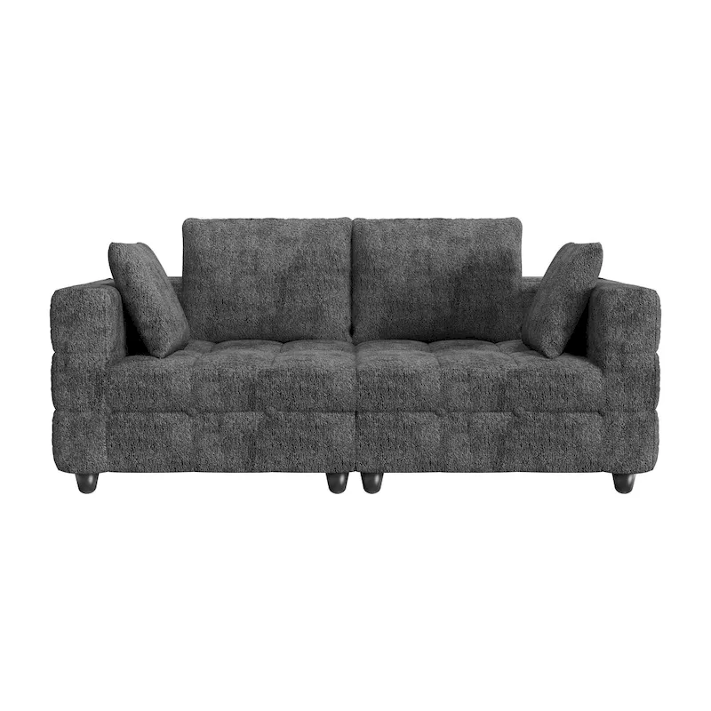 77.95  Fabric 3-Seater Sofa with Tool-Free Assembly, Space-Saving Design, and Solid Wood Frame