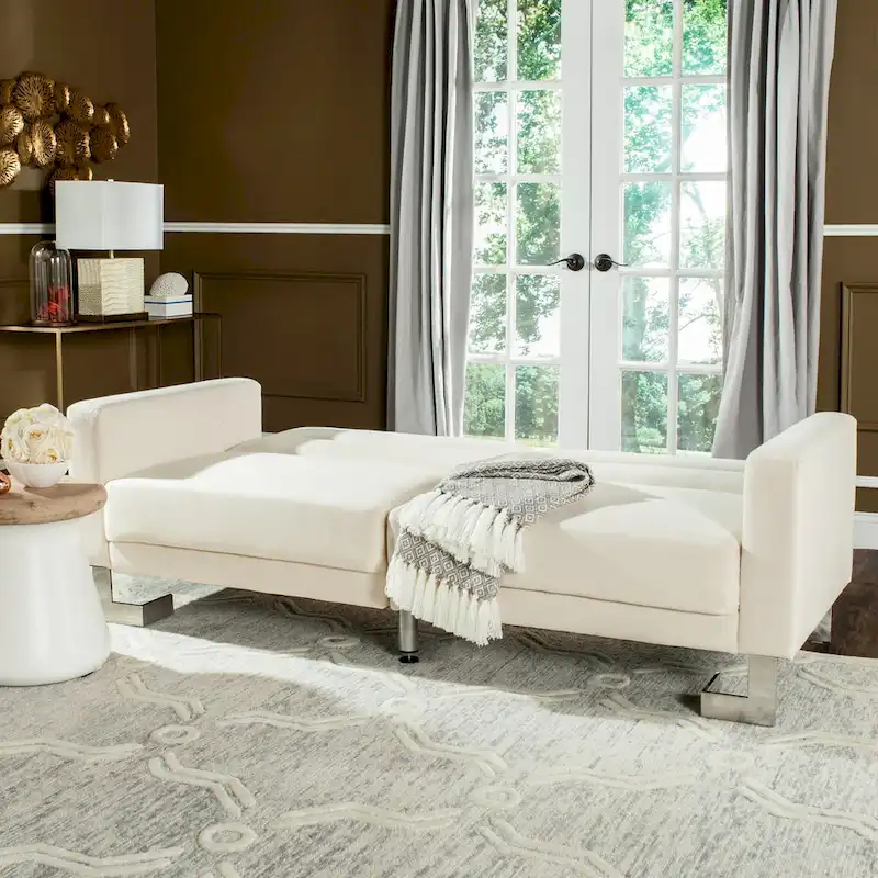 Spring Two-In-One Modern Foldable Beige Loveseat Sofa Bed
