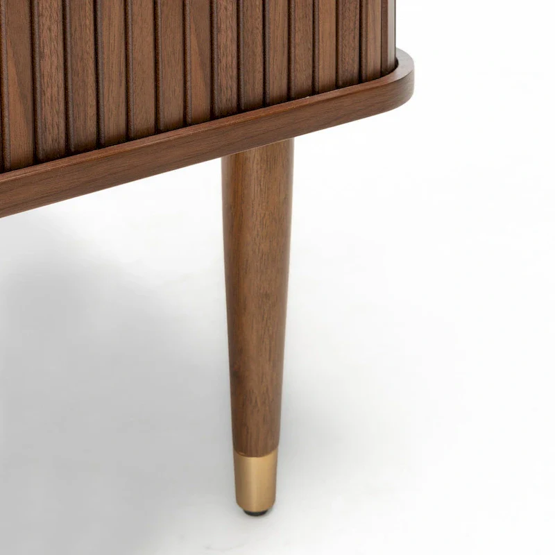 Walnut Wood Sideboard with 3 Drawer Mid Century Modern