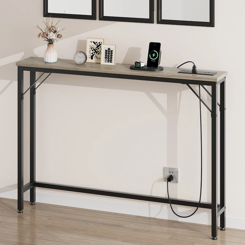 5.9 Narrow Sofa Table with Outlets