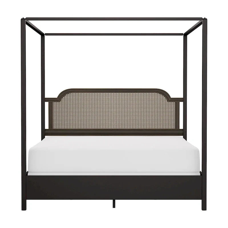 Hillsdale Furniture Melanie Wood and Metal Canopy Bed, Oiled Bronze