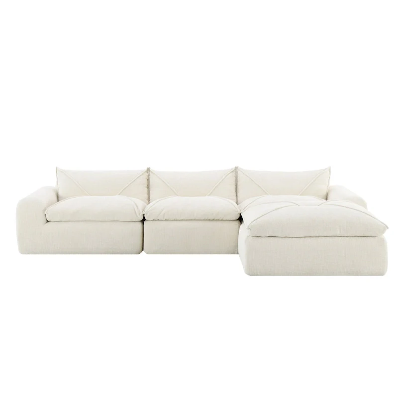 116-In Modern Chenille Sectional Sofa with High Density Foam,No Assembly Required