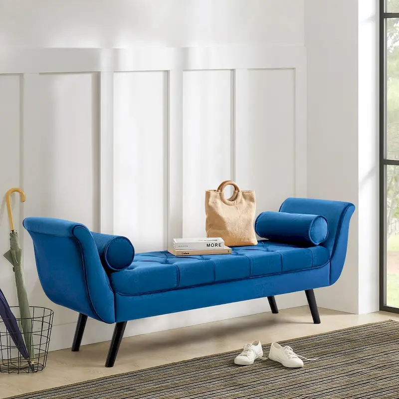Upholstered Tufted Ottoman Bench