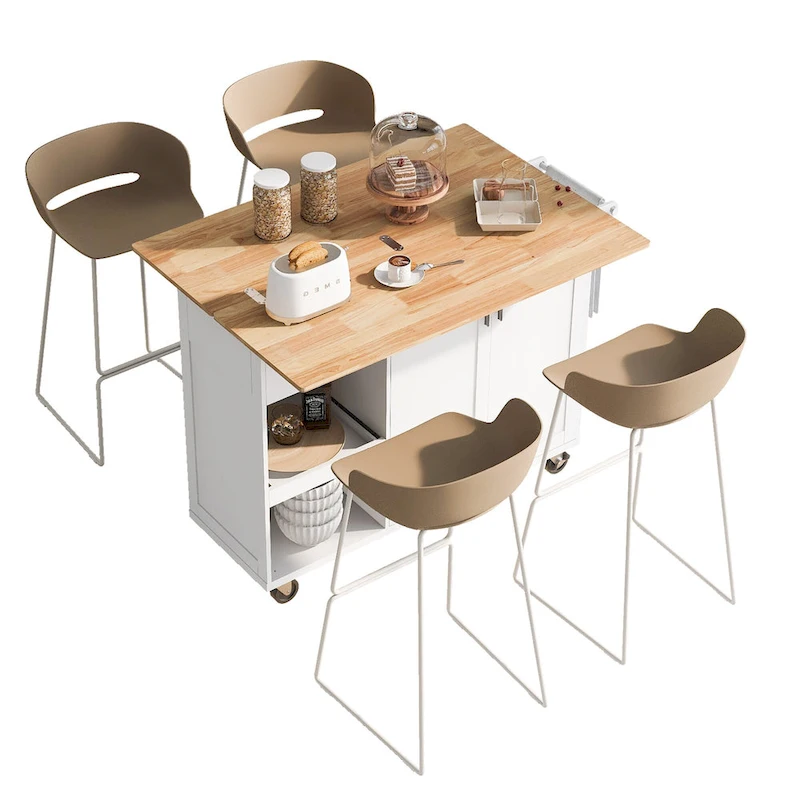 Kitchen Island With Foldable Counter Top(no include stool)