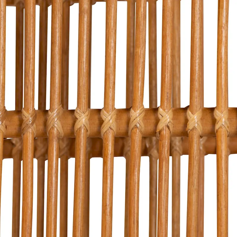 Diwata Modern Bohemian Natural Brown Rattan Kitchen Cart