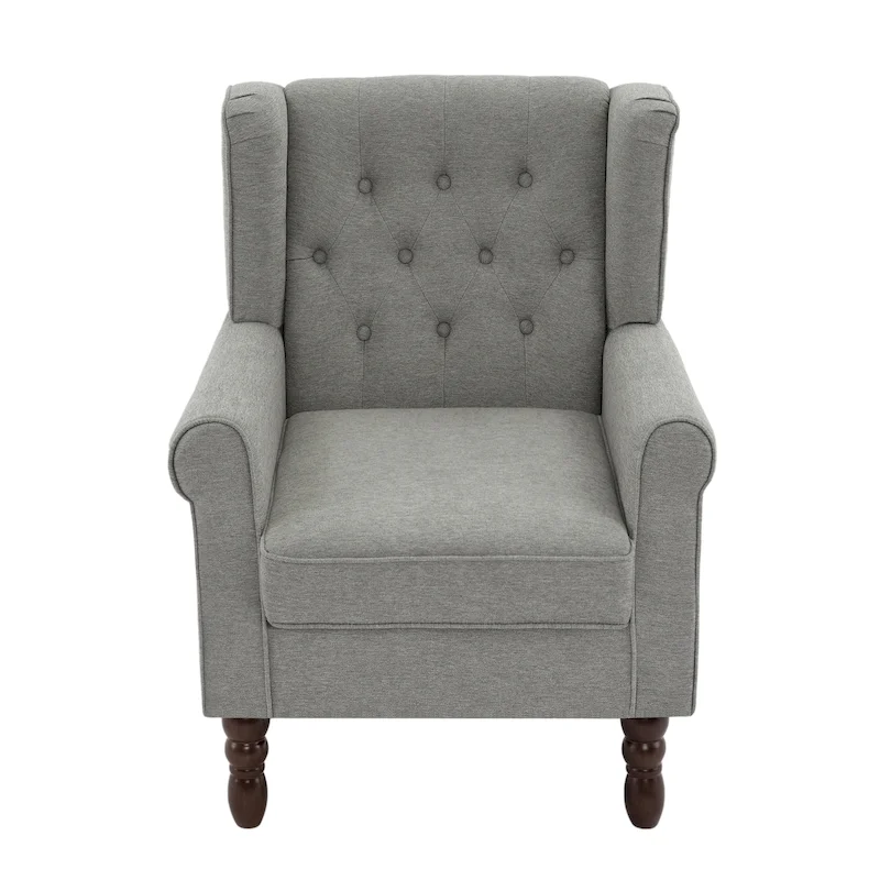 Button-Tufted Accent Chair Wingback Armchair - 38H