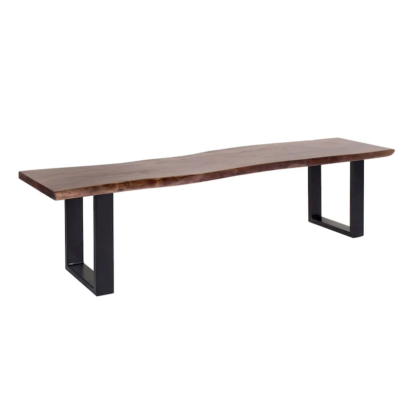 Jessore Handmade Live Edge Acacia Wood & Iron Dining Bench