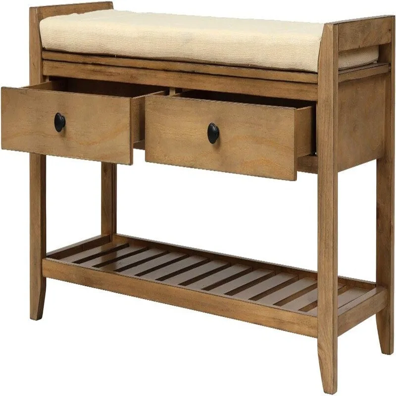 Shoe Storage Bench with Cushion - 39.4 D x 13.8 W x 18.9 H