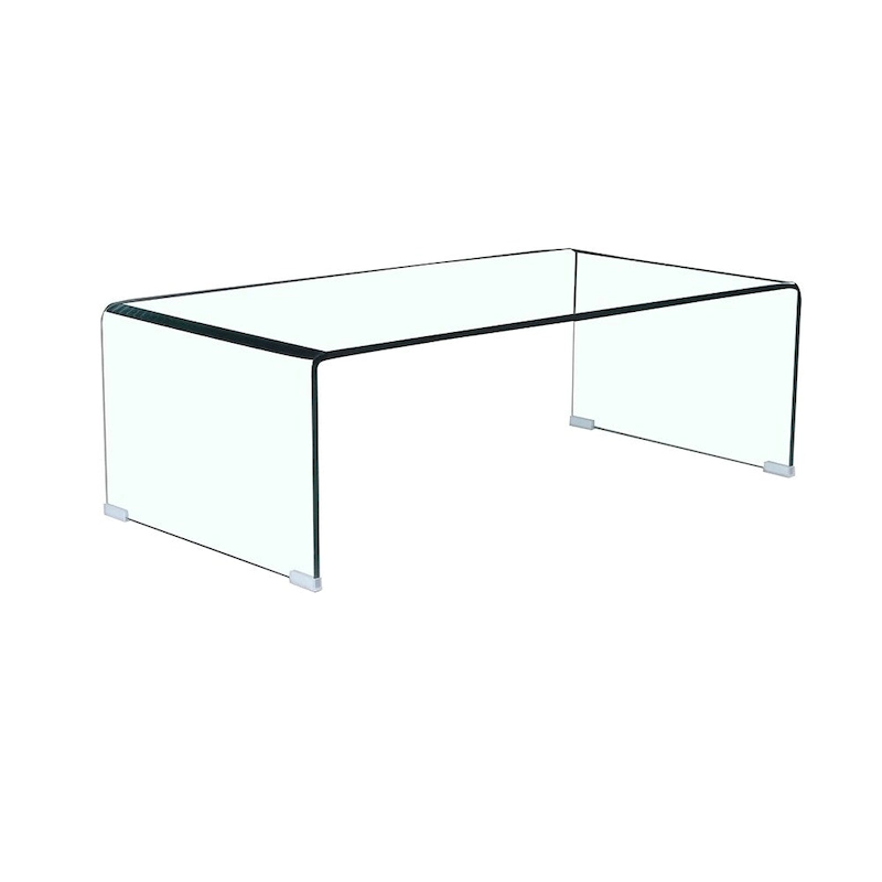 Glass Console Table, Transparent Tempered Glass Console Table