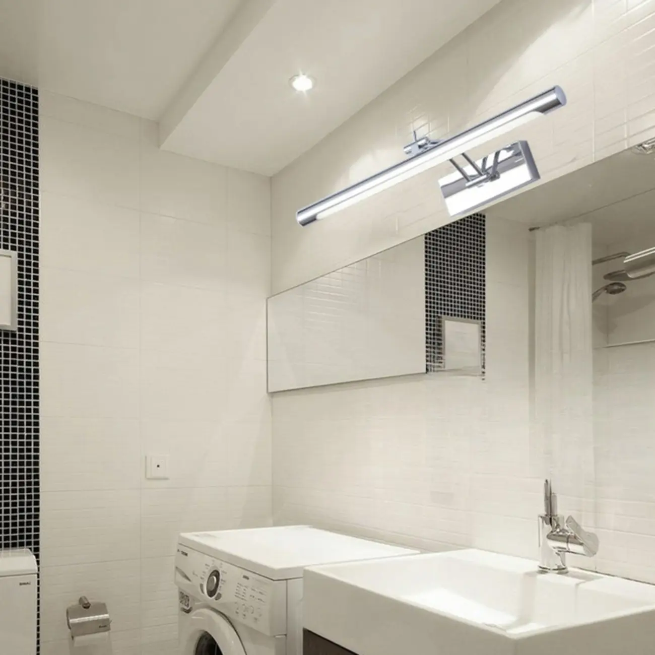 Modern Silver Dimmable LED Vanity Light with Adjustable Arm