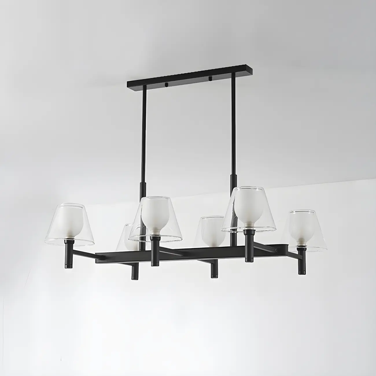 Large Cone-Shaped Modern Glass Kitchen Pendant Light