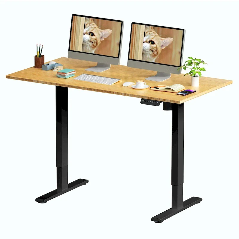 Bamboo Electric Height Adjustable Standing Desk - Single User