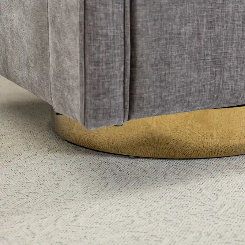 Modern Upholstered Swivel Open-Back Barrel Chair With Pillow