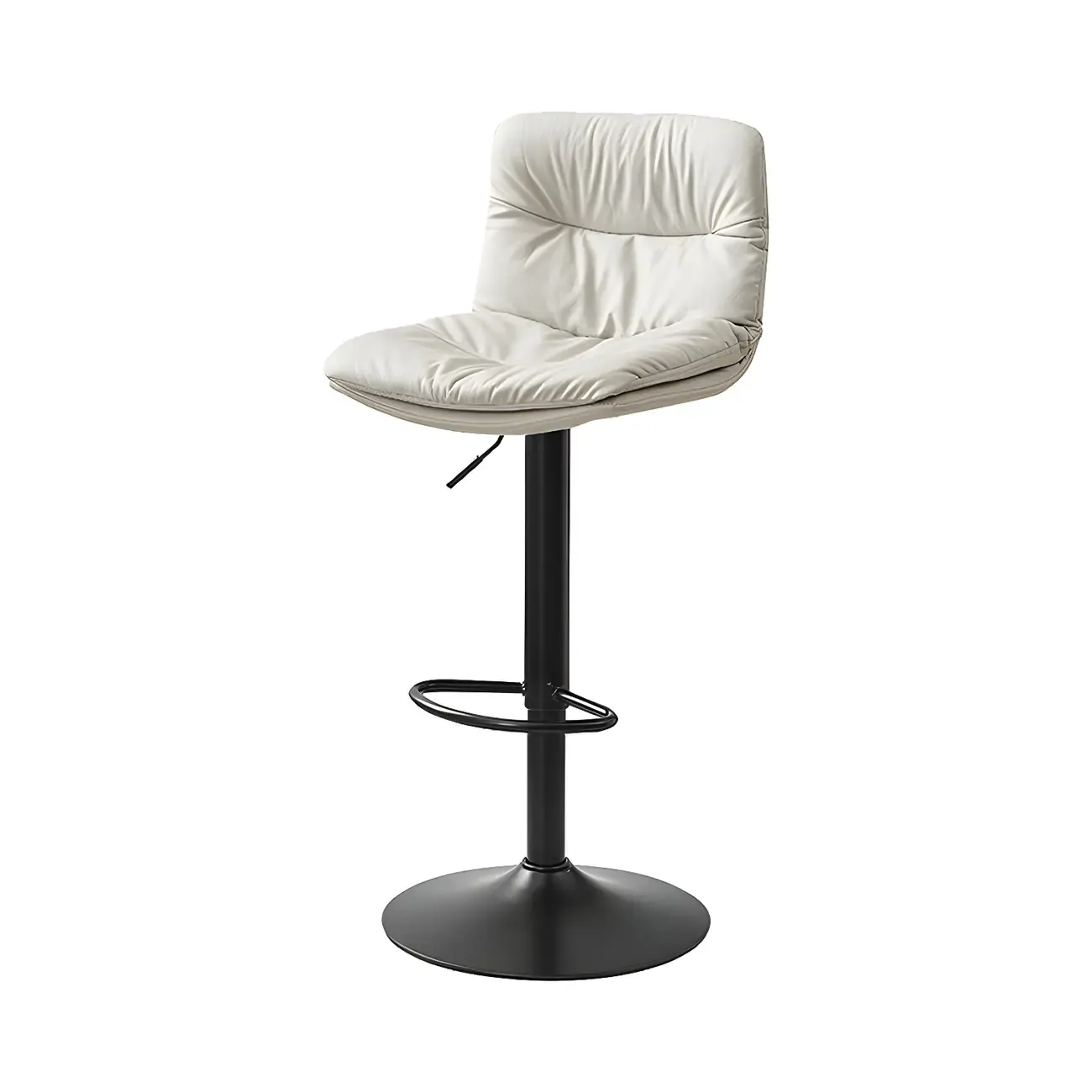 Modern Leather Saddle Swivel Adjustable Bar Stool