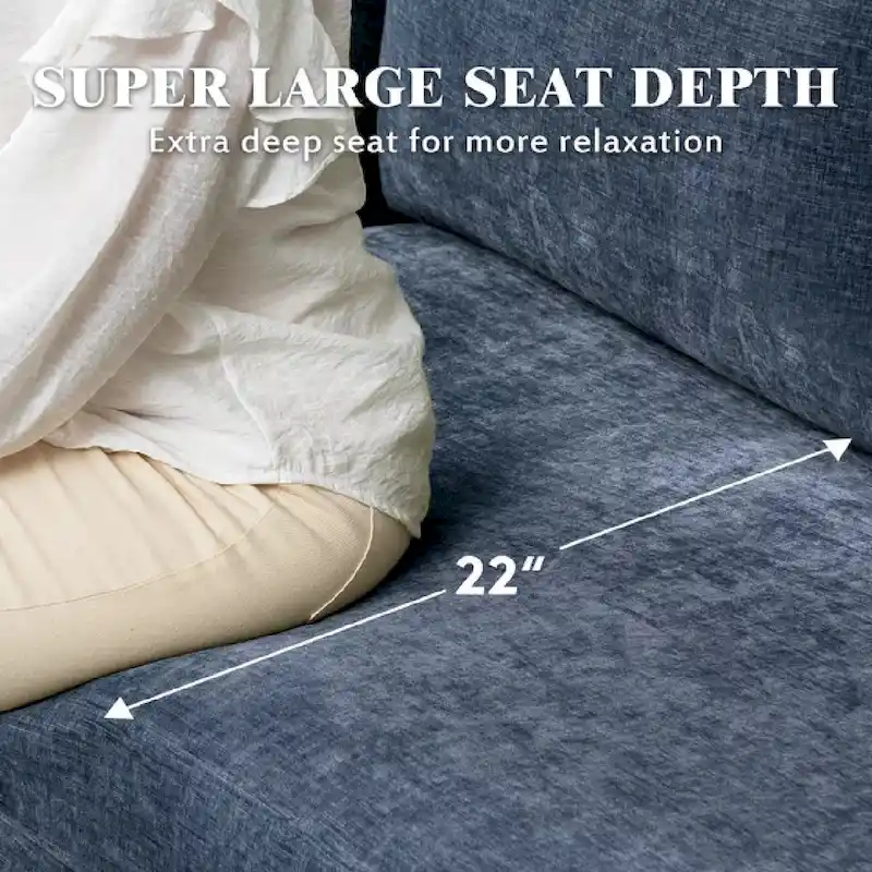 U-Shaped 6-Seat Sectional Sofa, Reversible Sleeper in Modern Chenille Design, with Chaise Lounge and Ottoman