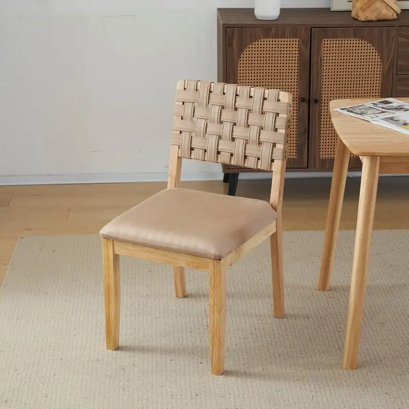 Mid Century Modern Wooden Dining Chairs Set of 2