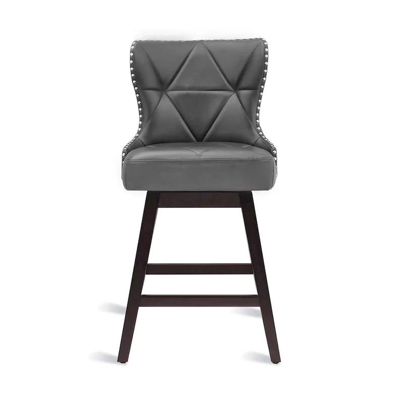 Swivel Bar Stool - Upholstered with Curved Back (Multiple Colors)