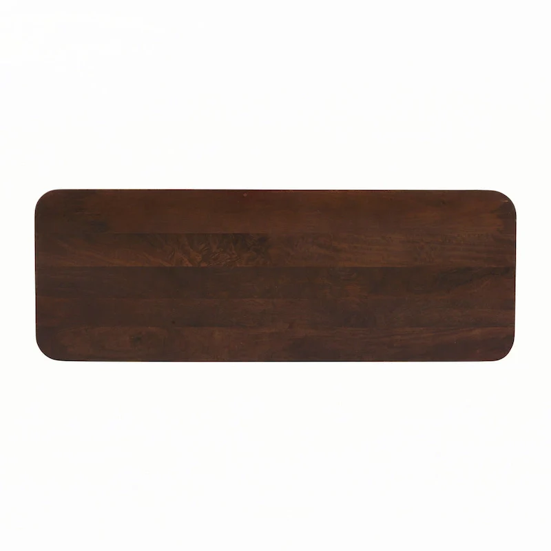 Solid Wood Entryway Table with Fluted Design,Honey and Black