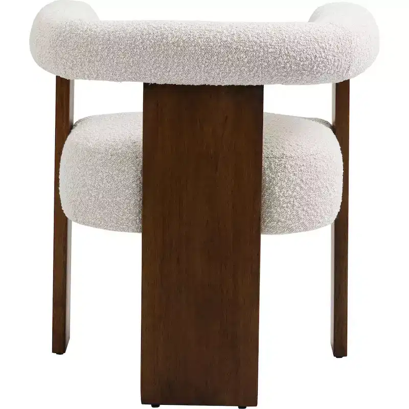 Meridian Furniture Barrel Cream Boucle Fabric Dining Chair