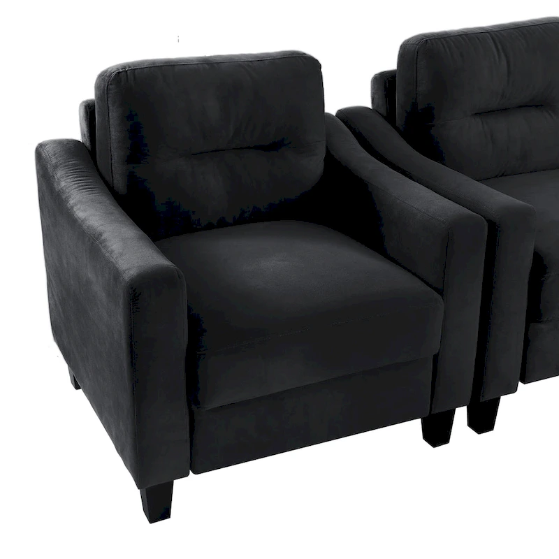 Black Modern 32.2 Upholstered Accent Chair with Sturdy Hardwood Frame and Soft Cushion