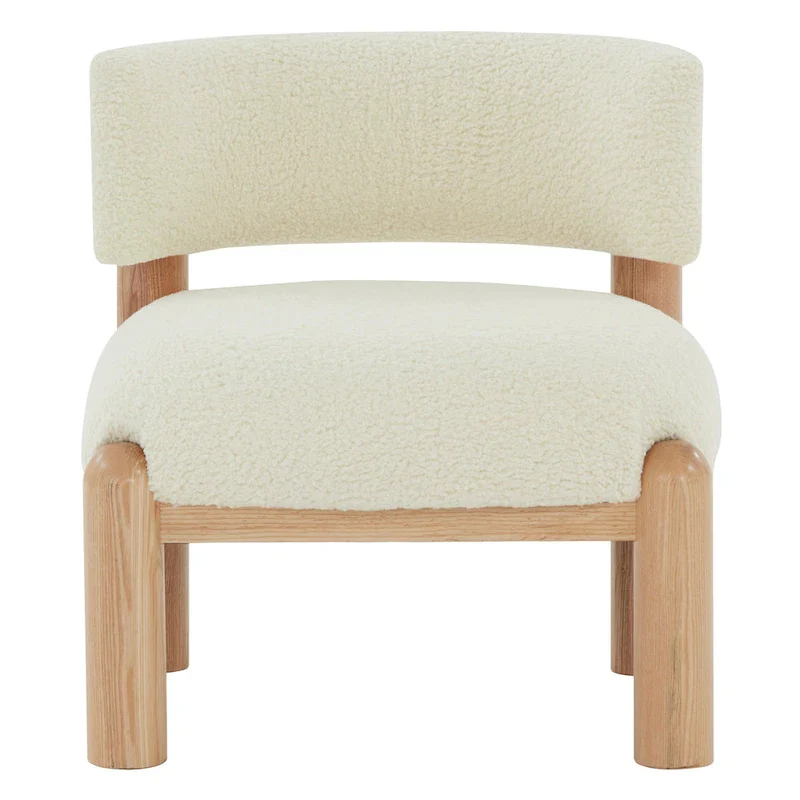 SAFAVIEH Couture Dineke Faux Shearling Accent Chair - 26 In. W x 26 In. D x 28 In. H - 26Wx26Dx28H