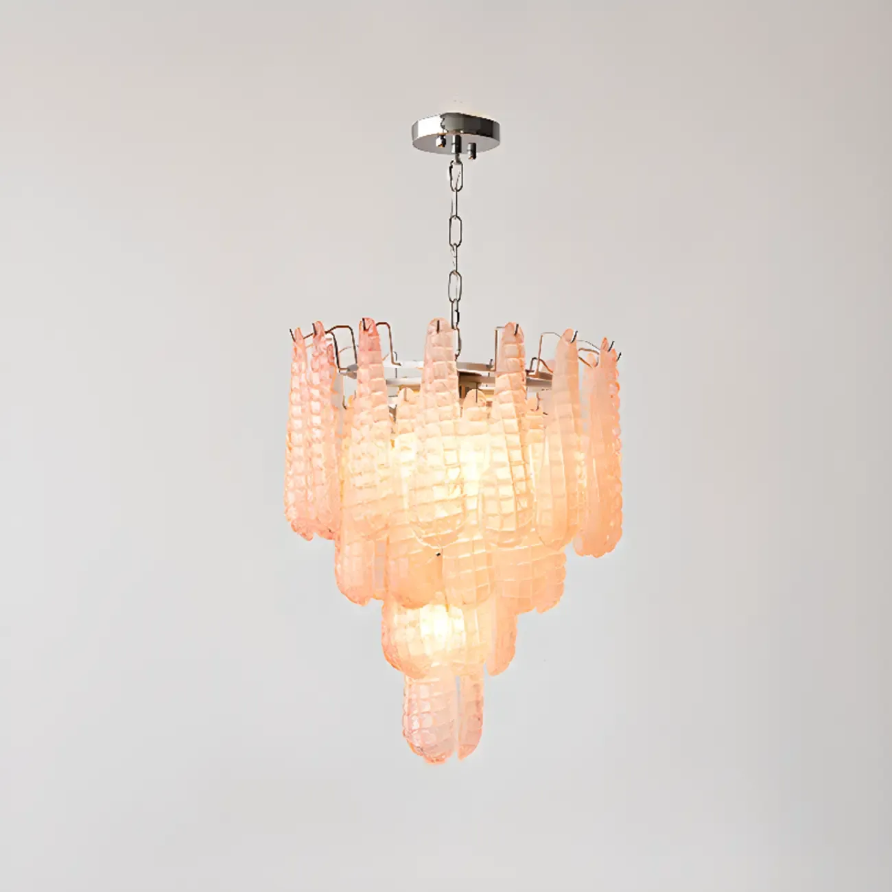 White Crystal Teardrop Glass Modern Chandelier