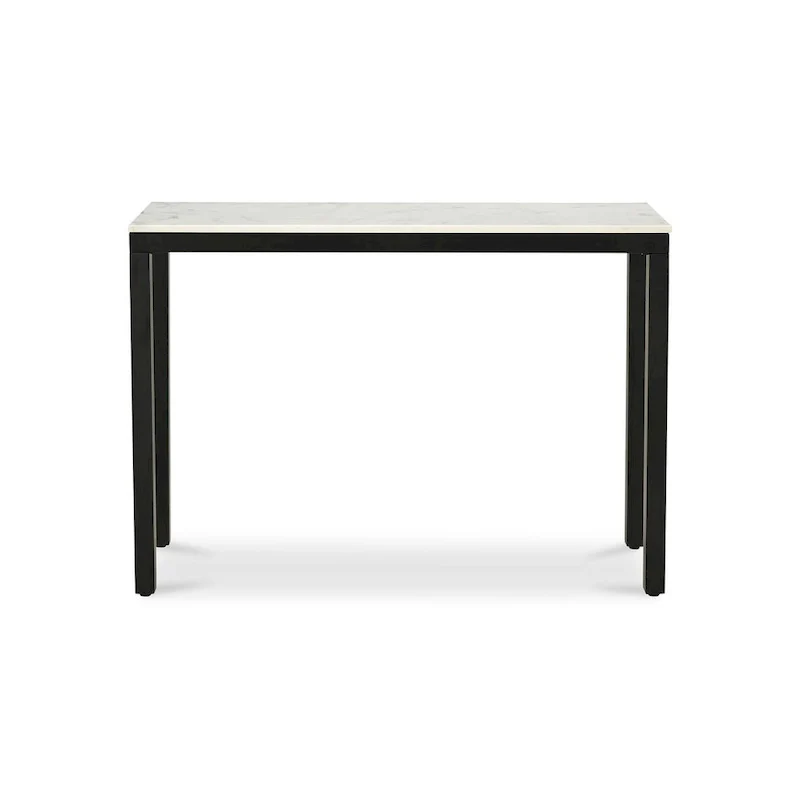 Modern White Marble-Top Console Table - 42 W x 30 H x 14 D