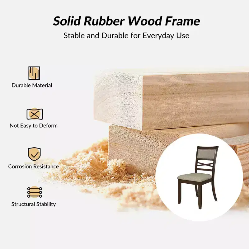 Eliseo Classic Dining Chair with Solid Wood Frame Set of 2|ART OF LIVING DESIGNSWALNUT