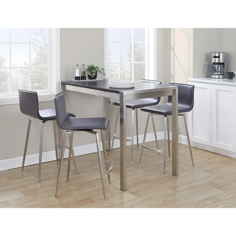 Porch & Den Mara Upholstered 26 Fixed-Height Counter Stool with Swivel (Set of 2)