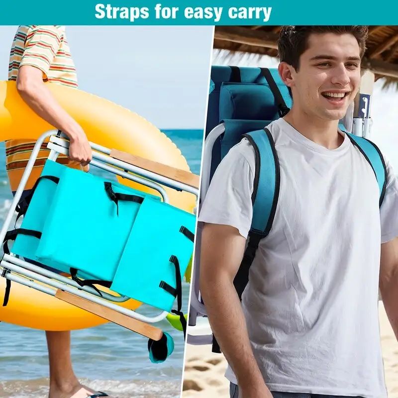 Folding Chair Set of Two with Headrest Cup Holder - 23 x 21.7 x 31.5 in