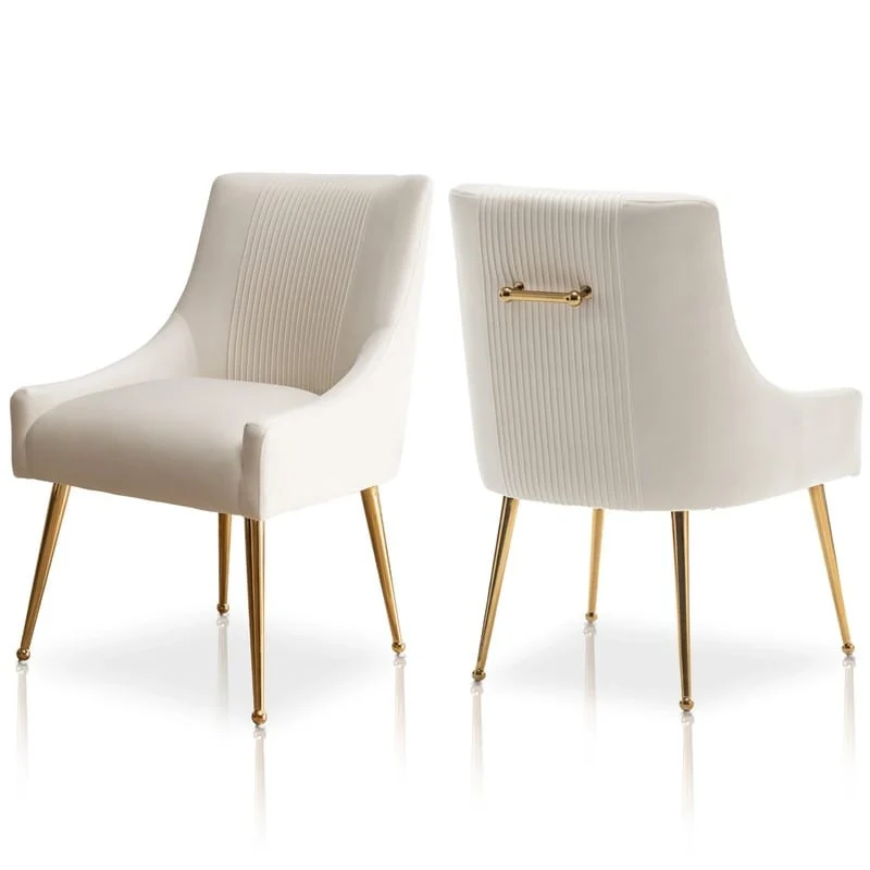 Upholstered Accent Chair Set of 2 with Rear Handle